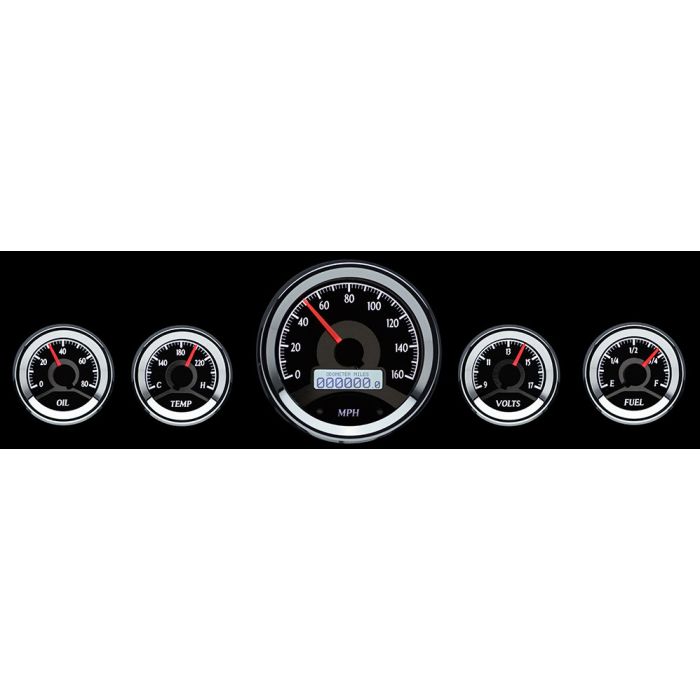 Dakota Digital VHX-1050-K-W Universal 5 Round Gauge Kit