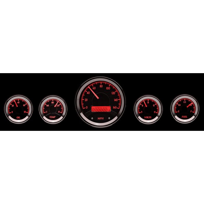 Dakota Digital VHX-1050-S-R Universal 5 Round Gauge Kit